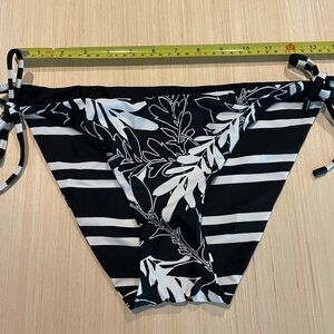 Black and White Striped Bikini Bottom reversable
